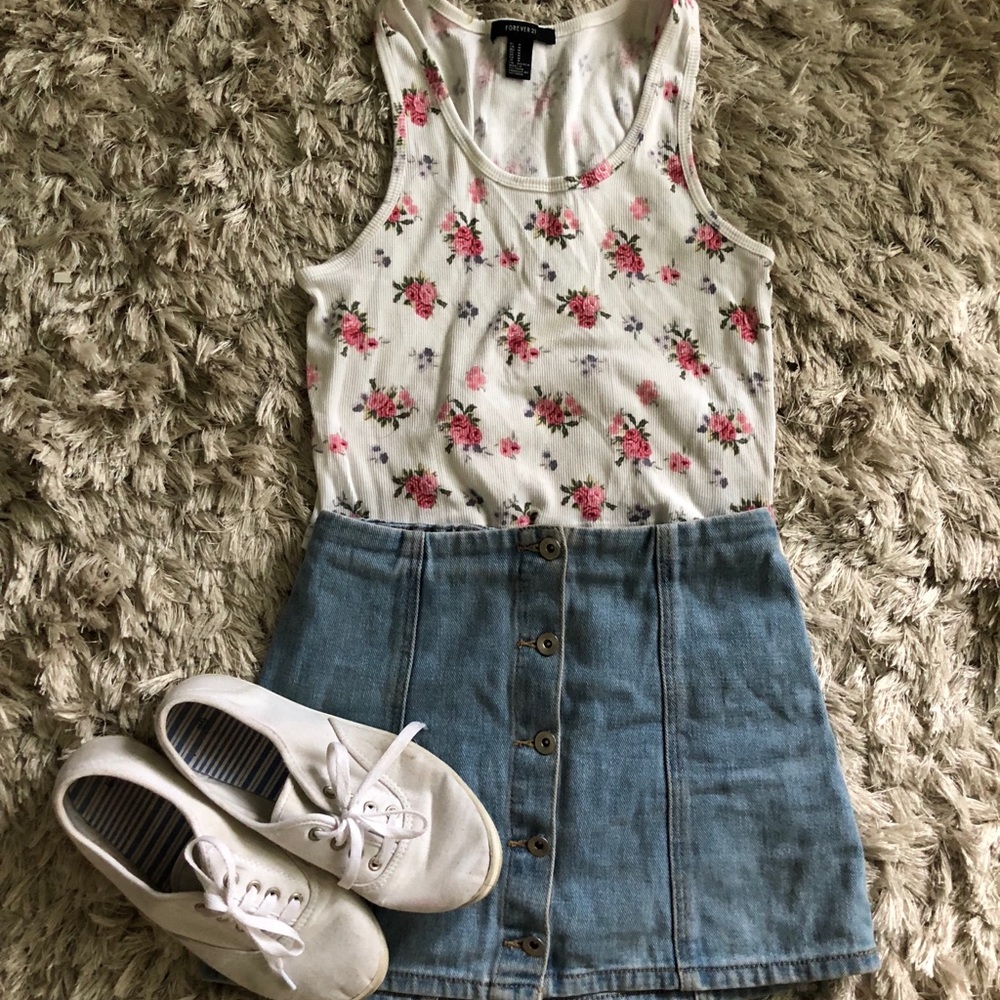 F21 vintage floral tank